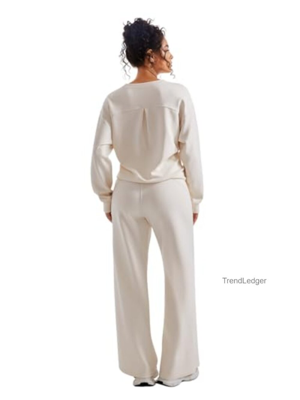 Modal Oversized Sweatshirt & Wide Leg Pants Two-Piece Lounge Set